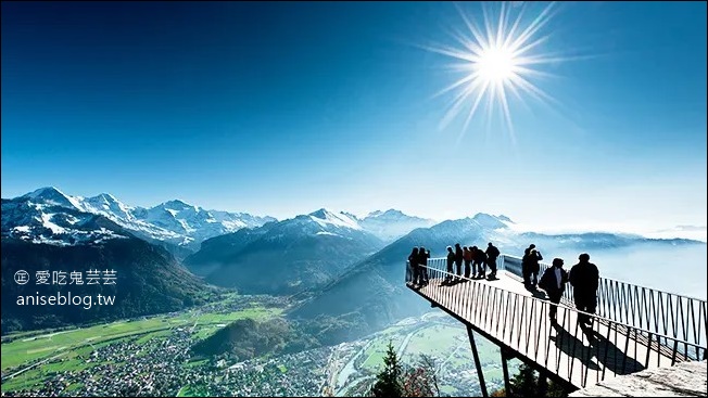 瑞士少女峰區 | 哈德昆觀景台 Harder Kulm，俯瞰雙湖的人間仙境 @愛吃鬼芸芸